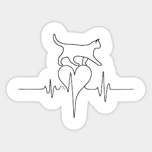 Cat Heartbeat Sticker